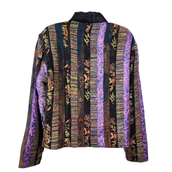 COLDWATER CREEK MULT-MATERIAL EMBROIDERED JACKET - Picture 2 of 8